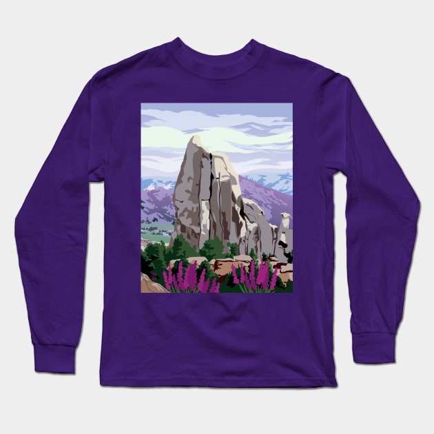 City of Rocks Idaho Long Sleeve T-Shirt by Sue Cervenka